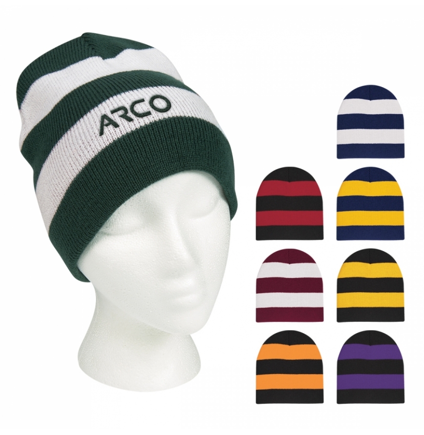 Rugby Stripe Knit Beanie