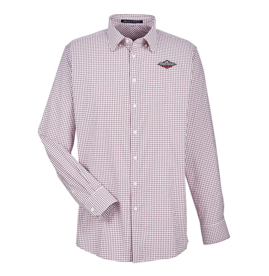 Mens CrownLux Performance Micro Windowpane Woven Dress Shirt