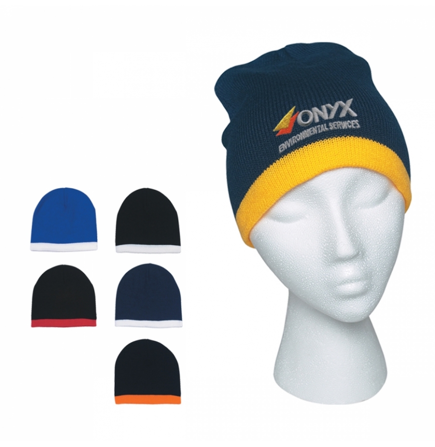 Knit Beanie With Stripe