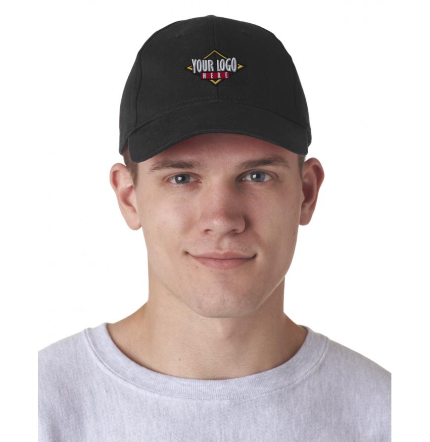 UltraClub Adult Classic Cut Brushed Cotton Twill Structured Cap