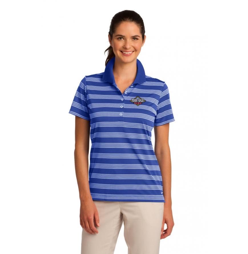 CLOSEOUT Nike Ladies Dri-FIT Tech Stripe Polo