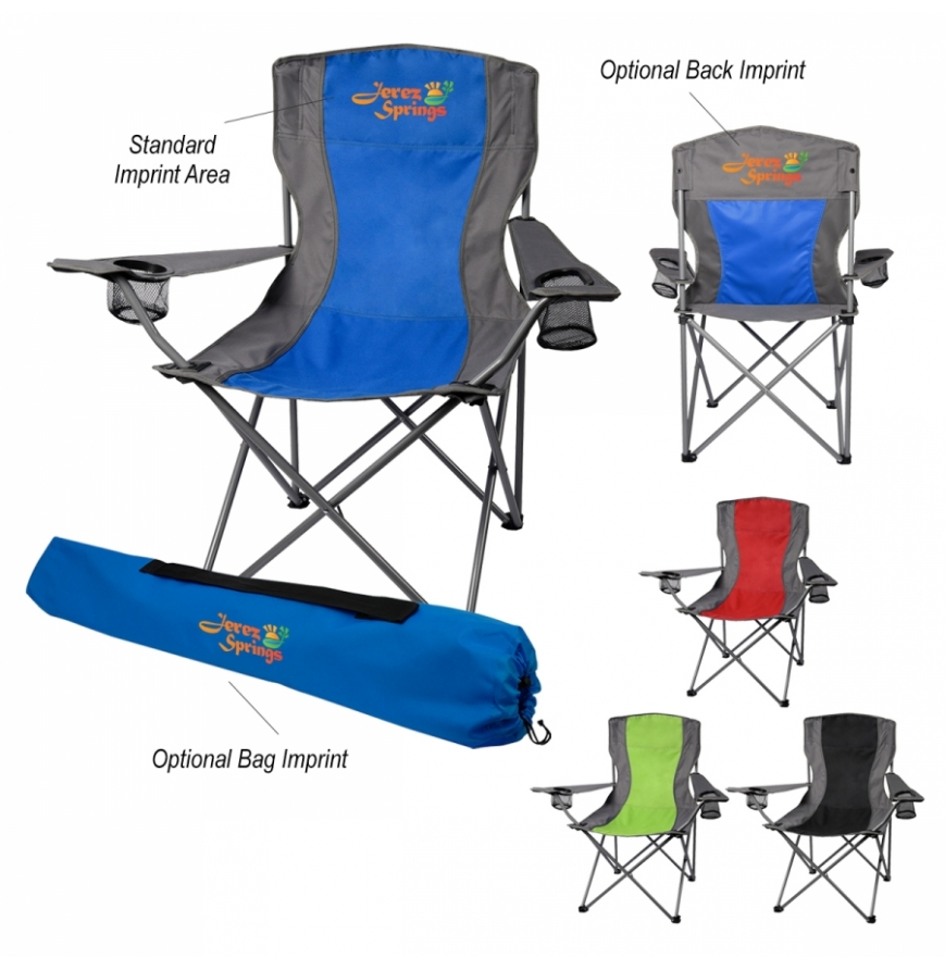 Two-Tone Folding Chair With Carrying Bag