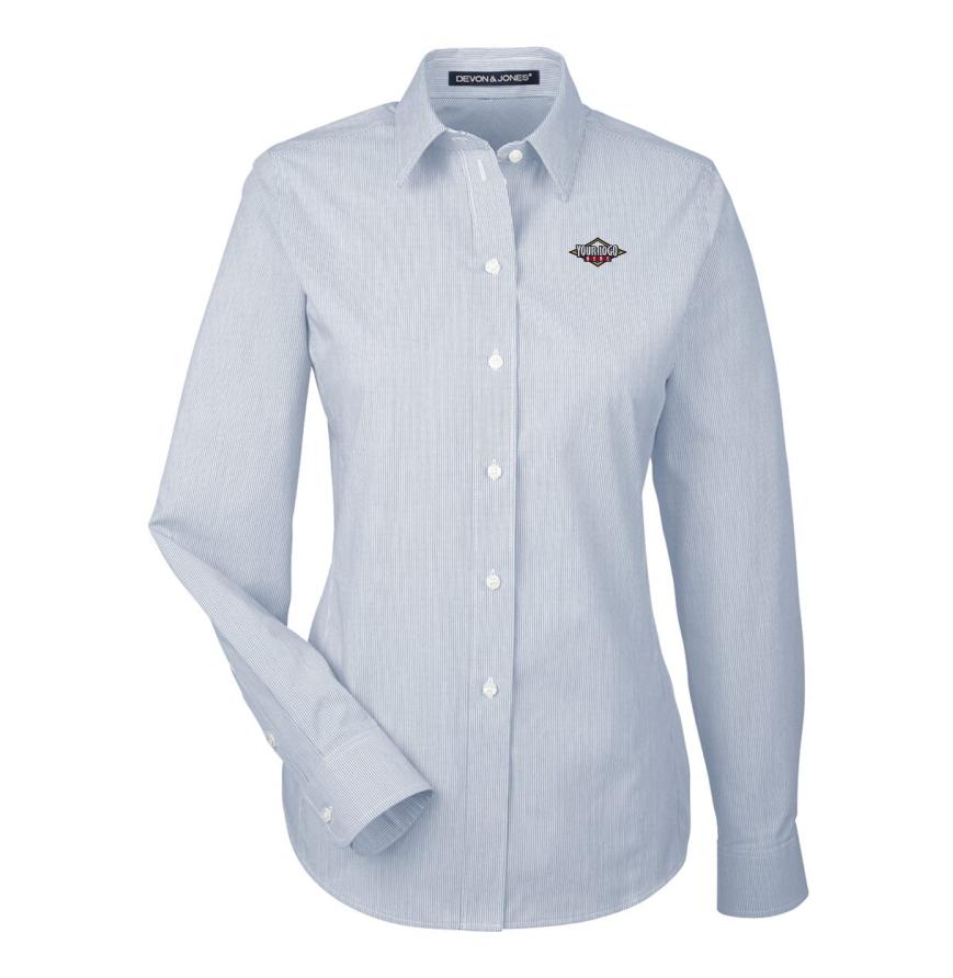 Womens Crown Collection Striped Woven Dress Shirt