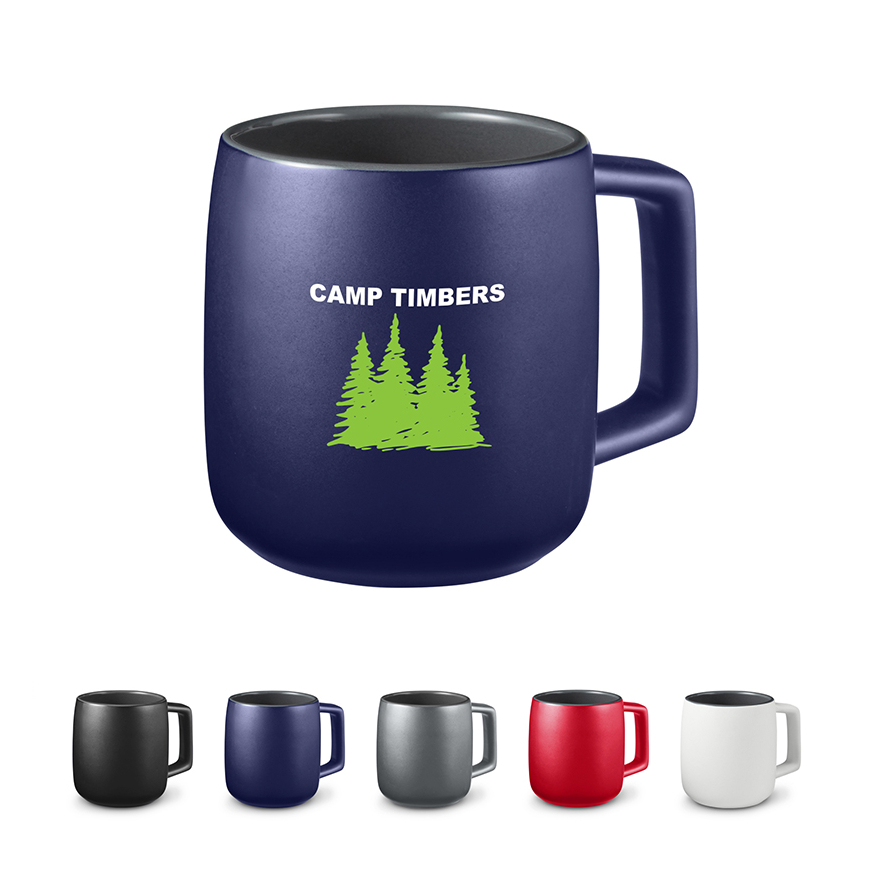 15 oz Geo Square Handle Ceramic Mug