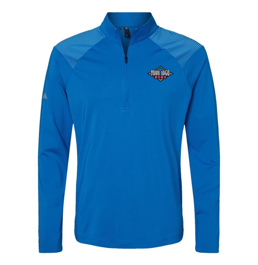 Mens Shoulder Stripe Quarter-Zip Pullover