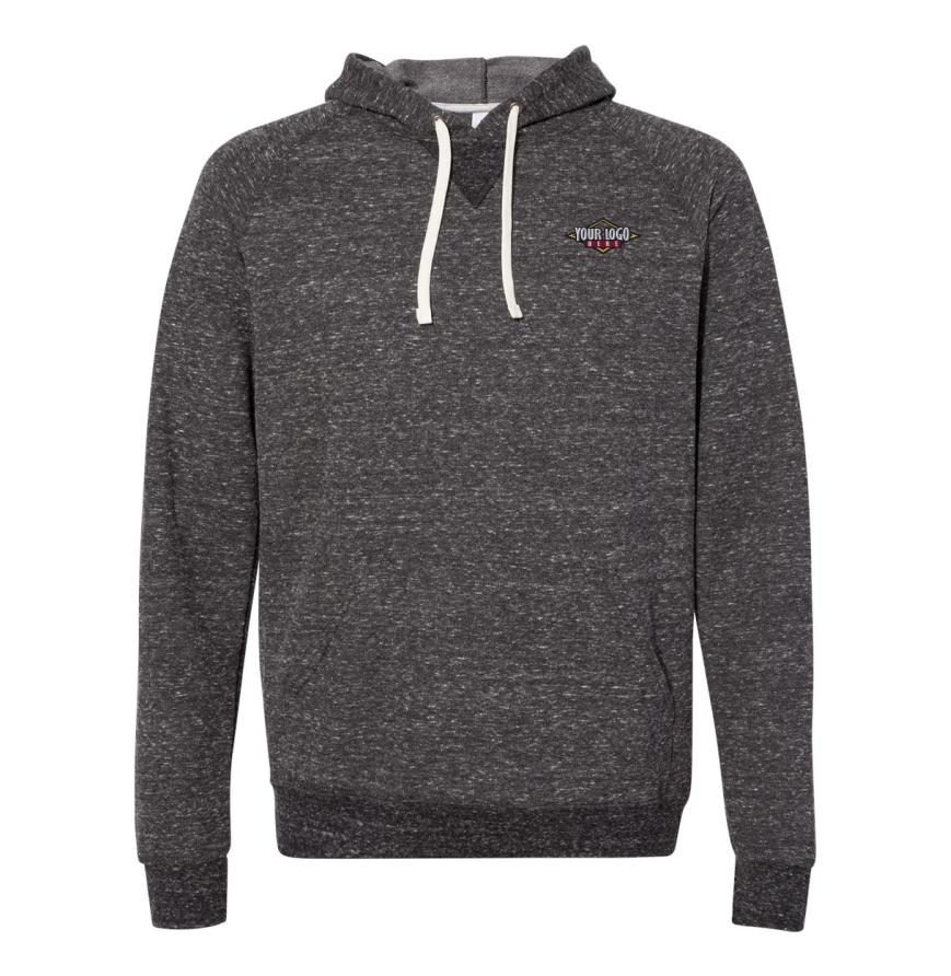 Unisex Snow Heather French Terry Raglan Hooded Sweatshirt