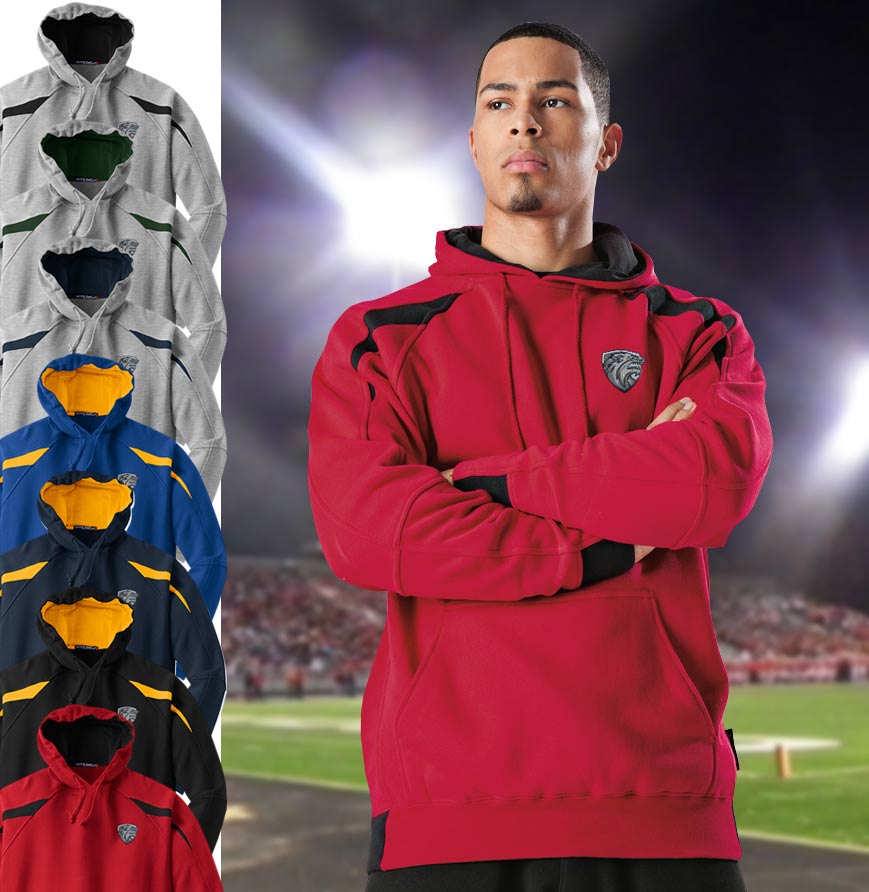 Color-Spliced Pullover Hooded Sweatshirt