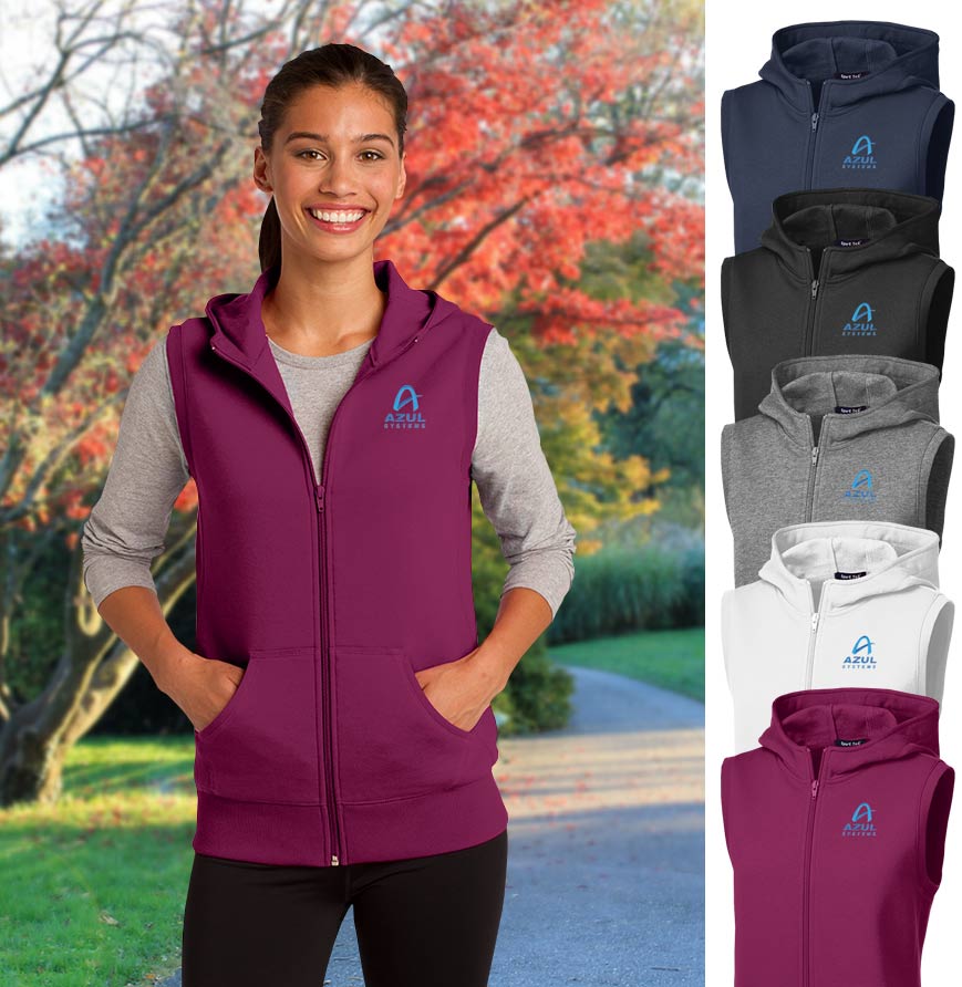 Ladies' Hooded Fleece Vest