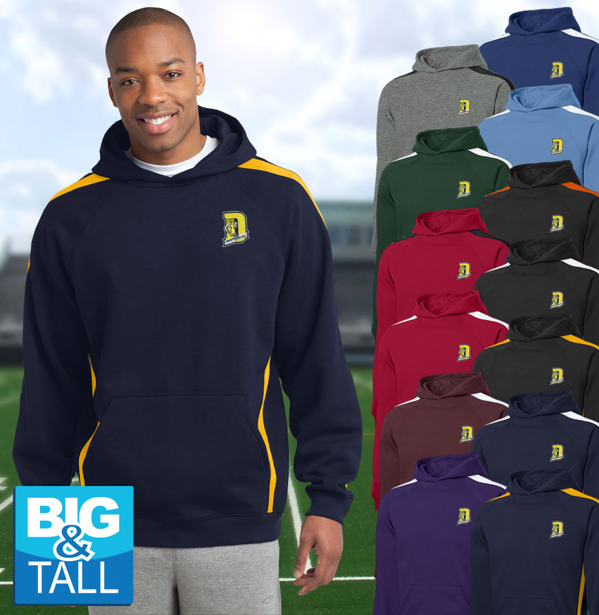 Tall Sleeve Stripe Pullover Hooded Sweatshirt