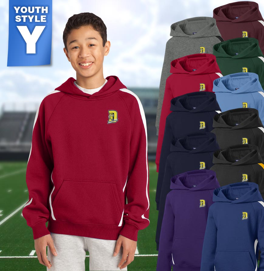 Youth Sleeve Stripe Pullover Hooded Sweatshirt