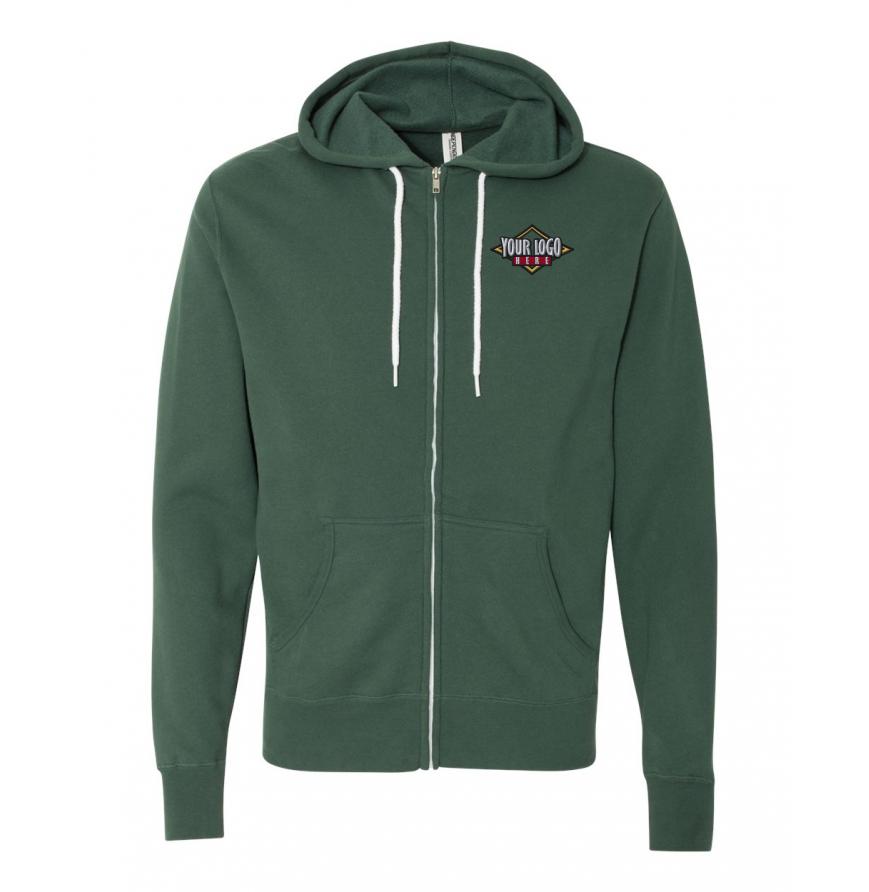 Independent Trading CoUnisex Lightweight Full-Zip Hooded Sweatshirt