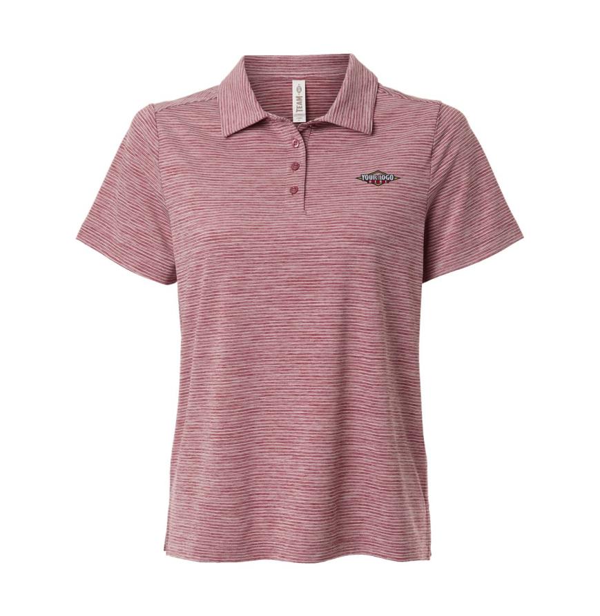 Womens Relay Heathered Stripe Polo