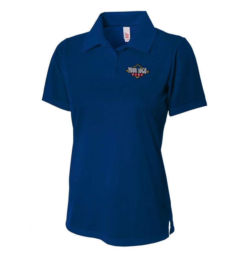 A4 Apparel NW3265 - Ladies Textured Polo Shirt w Johnny Collar