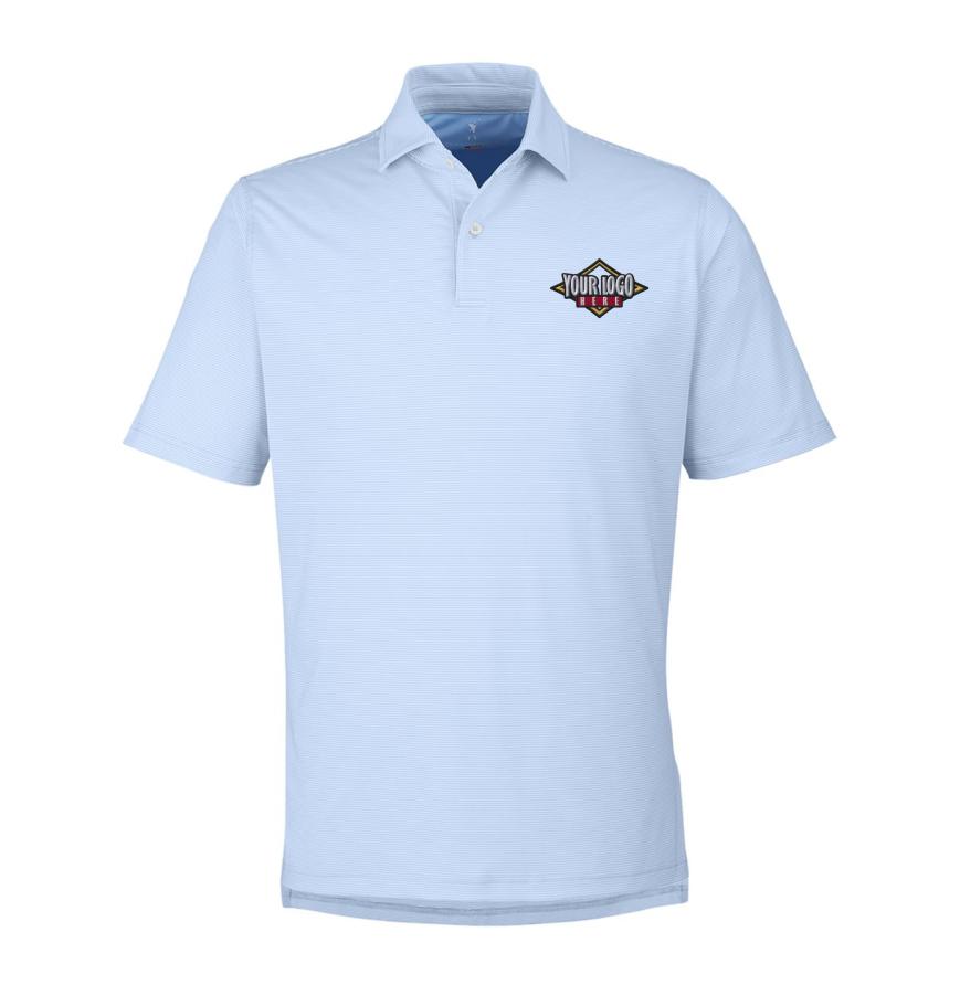 Mens USA Made Mini Stripe Tech Polo