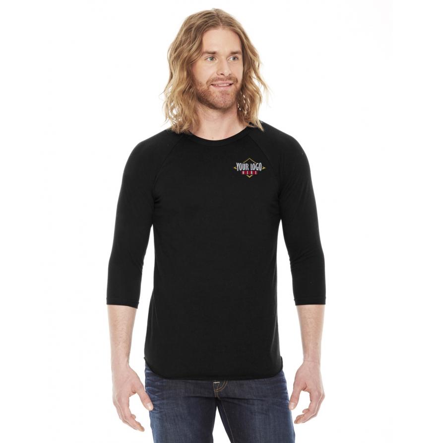 American Apparel Unisex Poly-Cotton 34-Sleeve Raglan T-Shirt