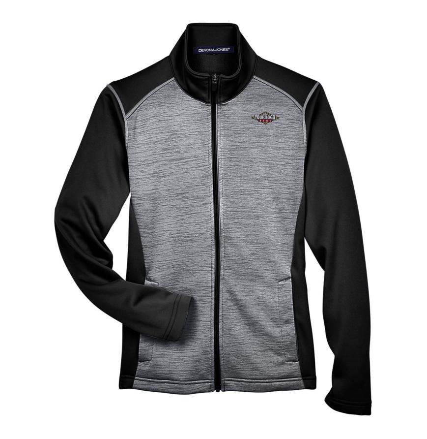 Womens Newbury Colorblock Mlange Fleece Full-Zip Jacket