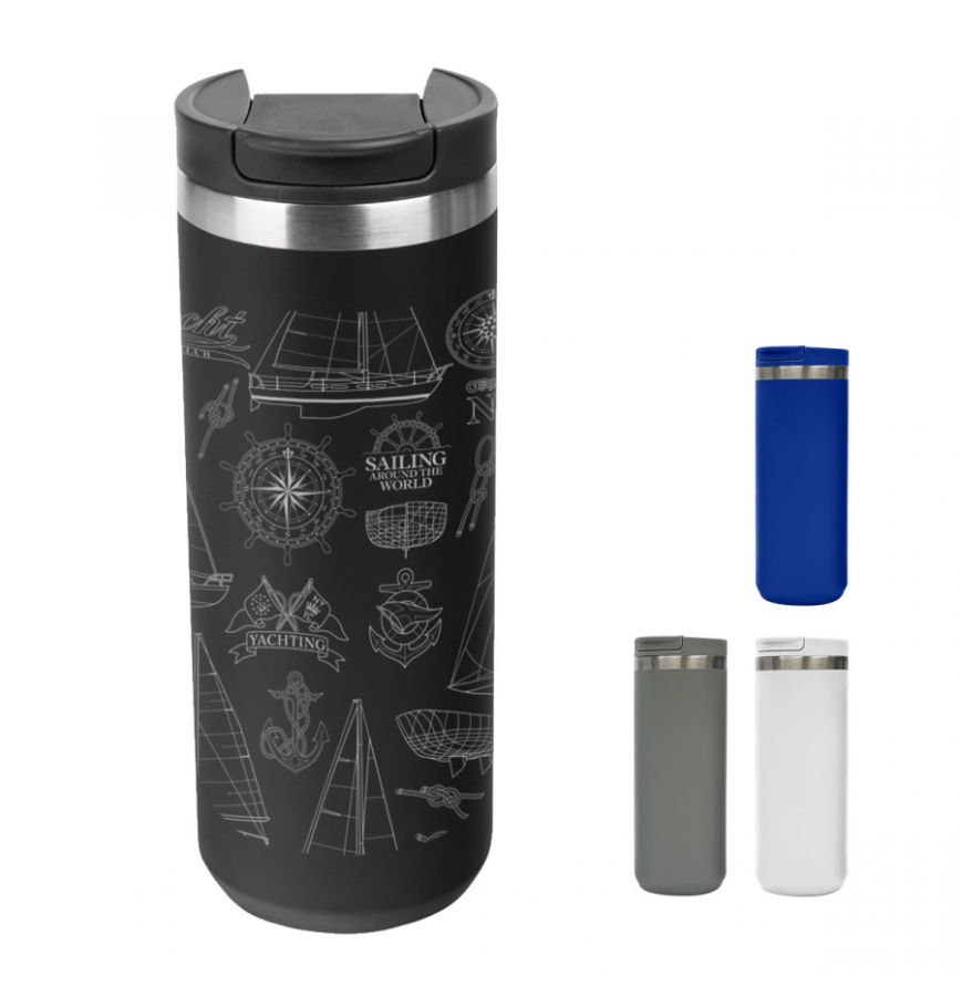 18 Oz Full Laser Sienna Stainless Steel Bottle