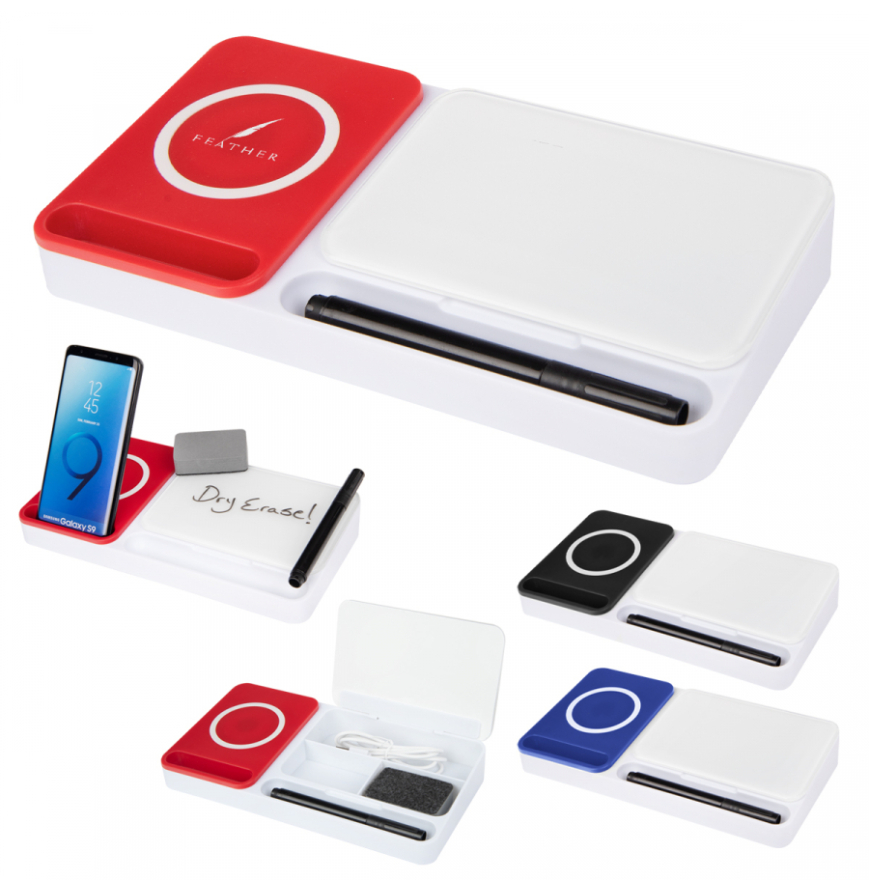 Desk Organizer With Wireless Charger  Dry Erase Board