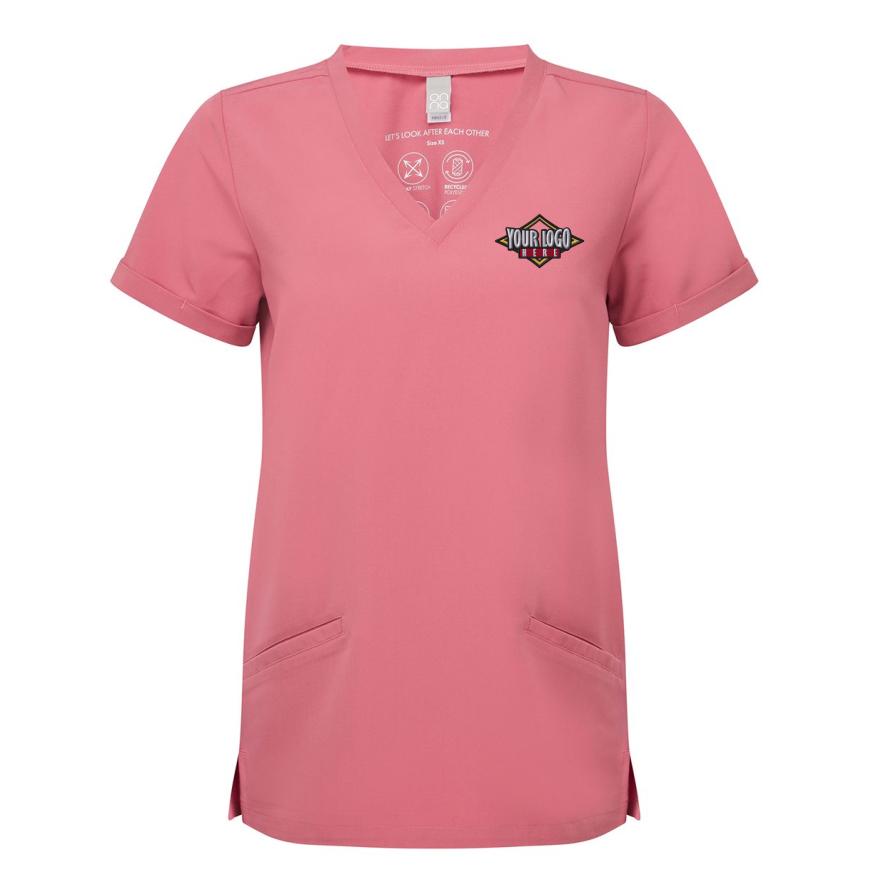 Womens Invincible V-Neck Stretch Scrub Top