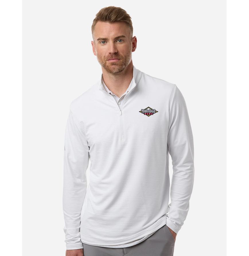 Mens Textured Stripe Quarter-Zip Pullover