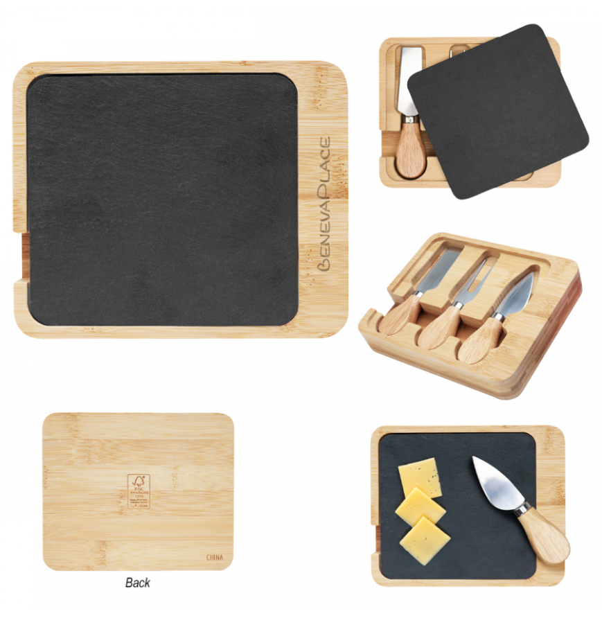 Slate  Bamboo Cheese Server Set