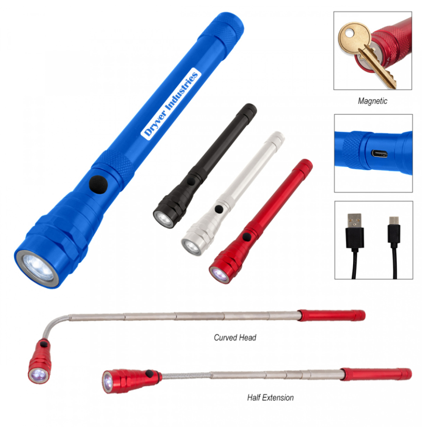 Telescopic Rechargeable Recycled Aluminum Flashlight With Magnet 20