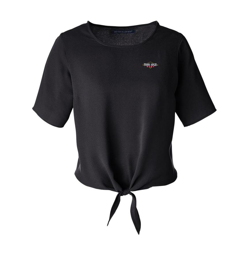 Womens Perfect Fit Tie Front Blouse