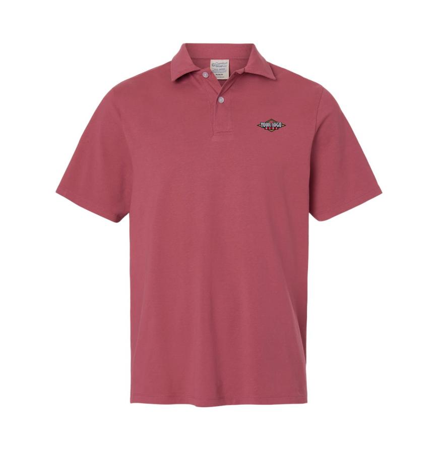 Mens Garment-Dyed Jersey Polo