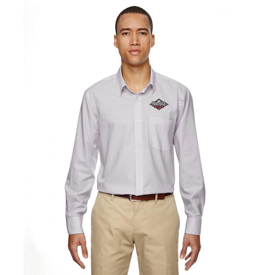 North End 87043 - Mens Paramount Wrinkle-Resistant Cotton Blend Twill Checkered Shirt