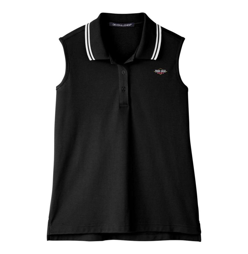 Womens CrownLux PerformancePlaited Tipped Sleeveless Polo