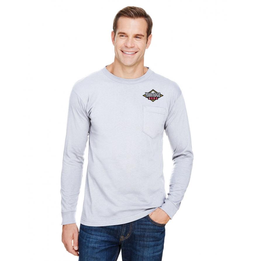 Unisex Union-Made Long-Sleeve Pocket Crew T-Shirt