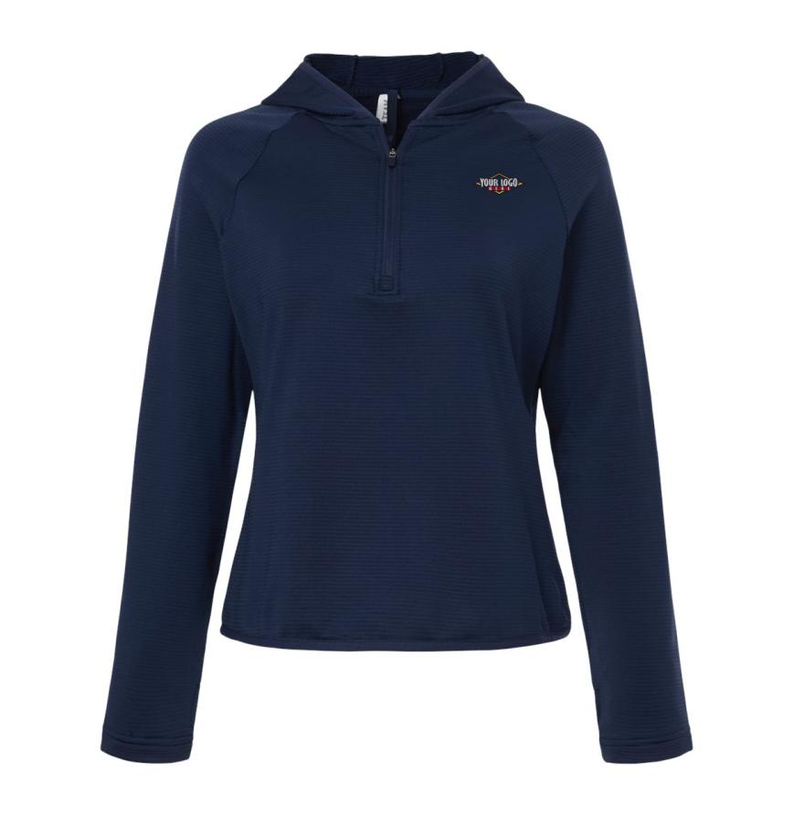 Womens Qualify Quarter-Zip Hooded Pullover