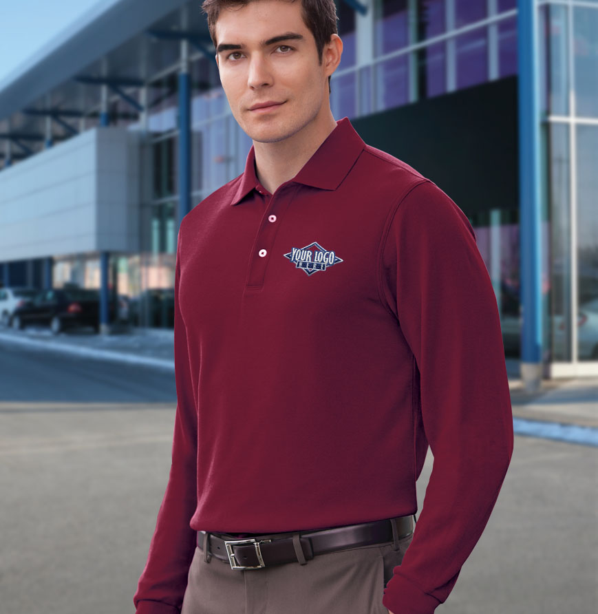 Long Sleeve Cotton Polo