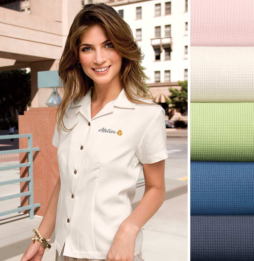 Ladies Silk Blend Camp Shirt