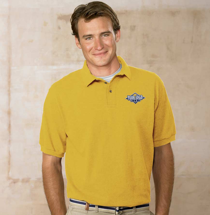 Hanes Mens Cotton Pique Polo
