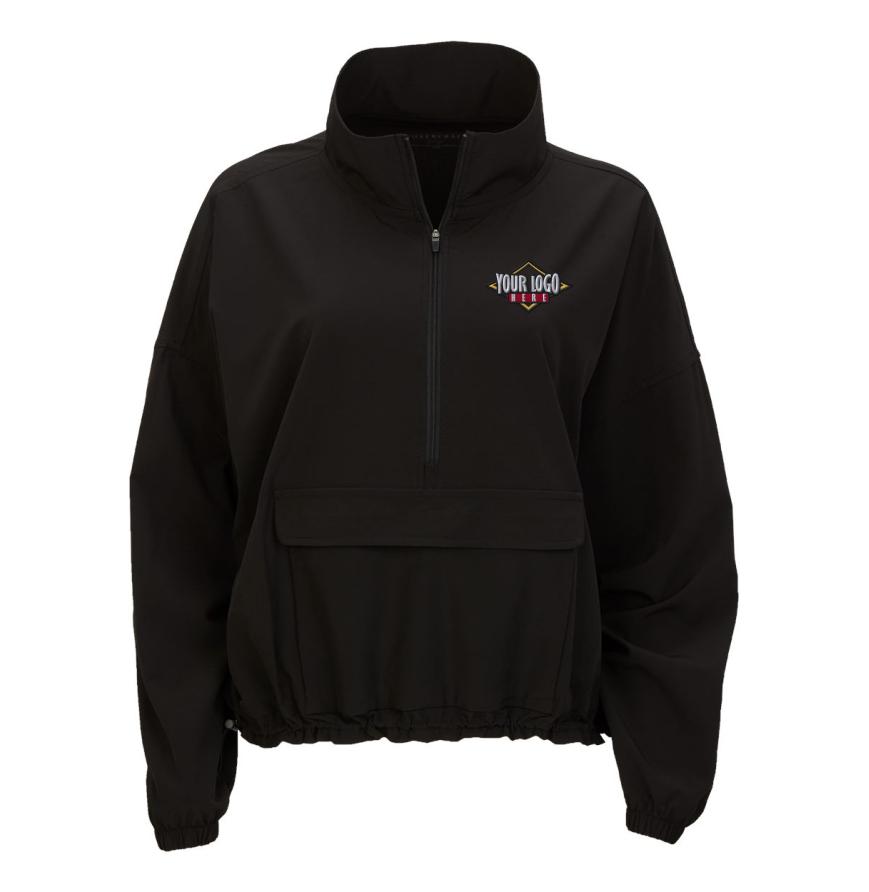 Womens Stretch Woven Quarter-Zip Pullover
