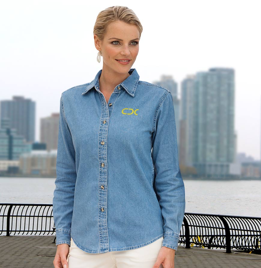 Ladies' Classic Long Sleeve Denim Shirt