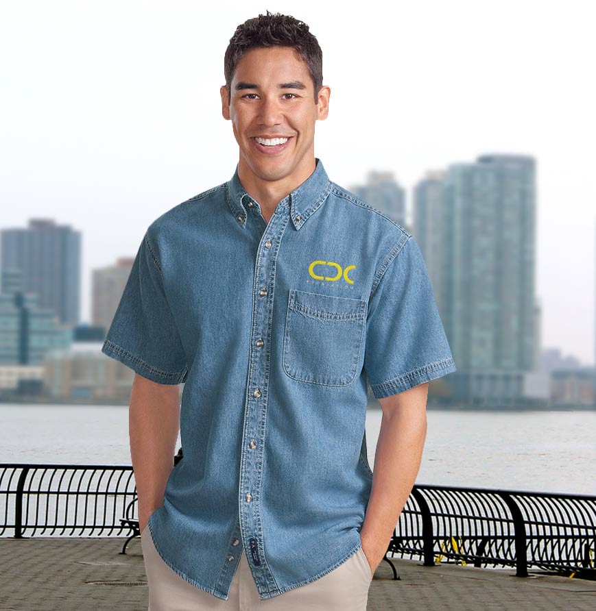 Men's Classic Short Sleeve Denim Shirt