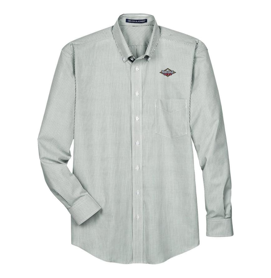 Mens Crown Collection Banker Stripe Woven Dress Shirt