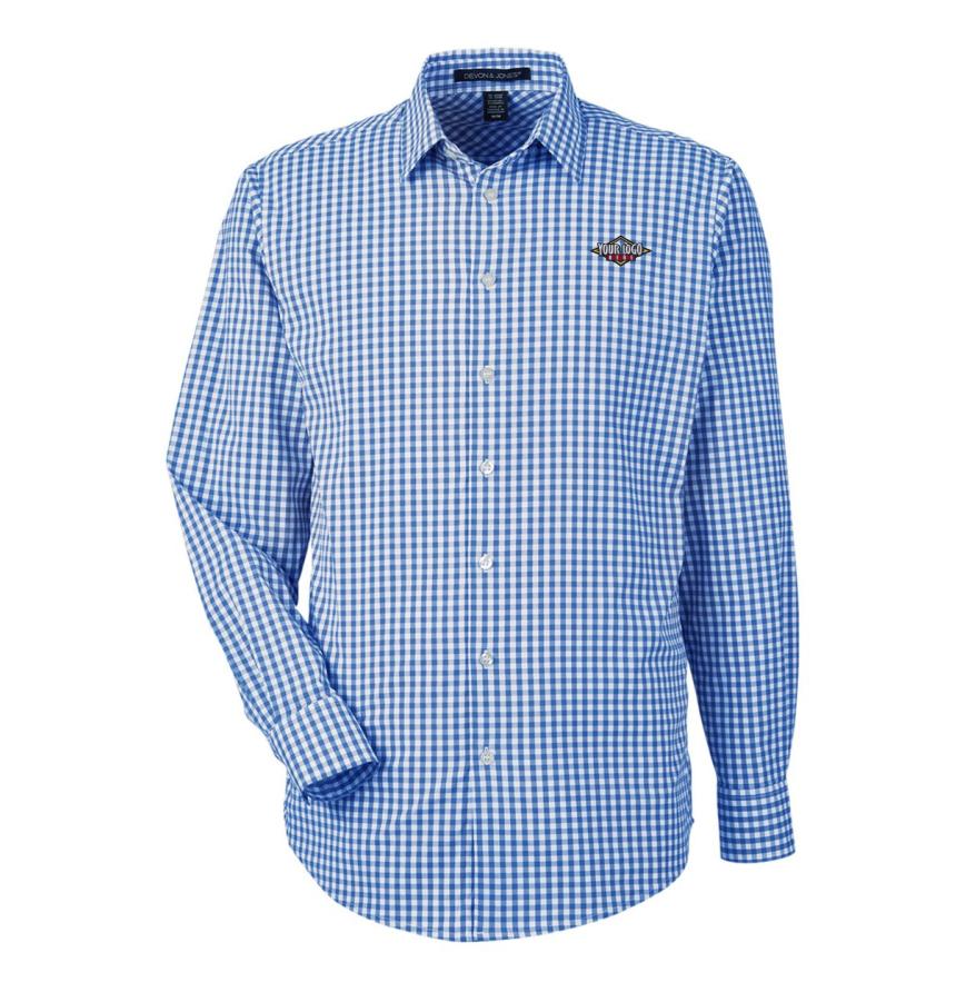 Mens CrownLux Performance Gingham Dress Shirt