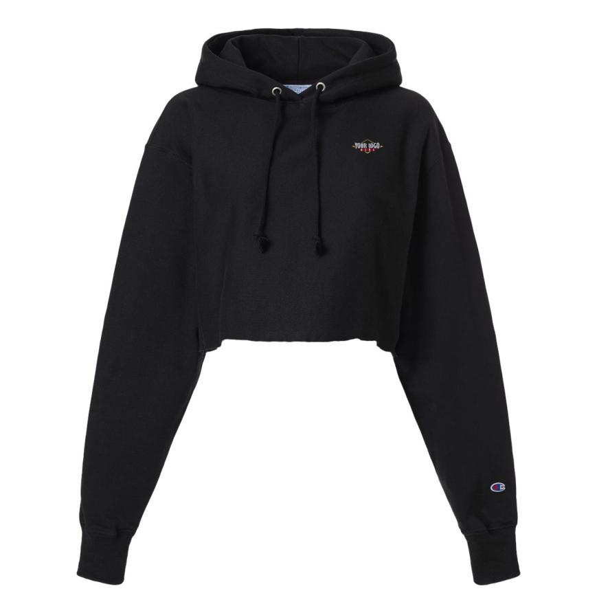 Womens Reverse Weave Hooded Cropped Sweatshirt
