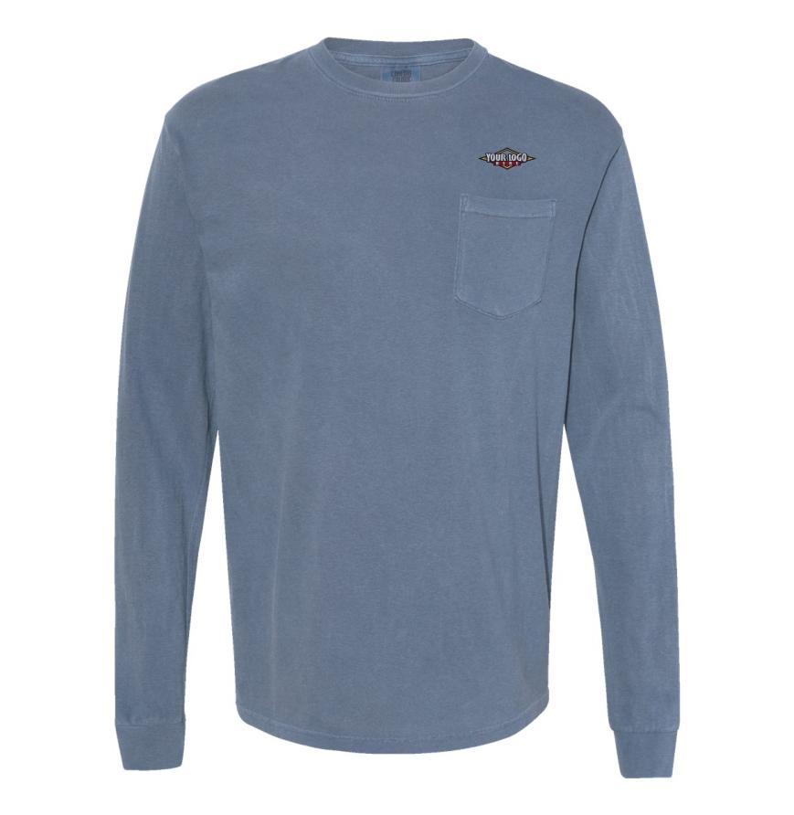 Unisex Garment-Dyed Heavyweight Long Sleeve Pocket T-Shirt