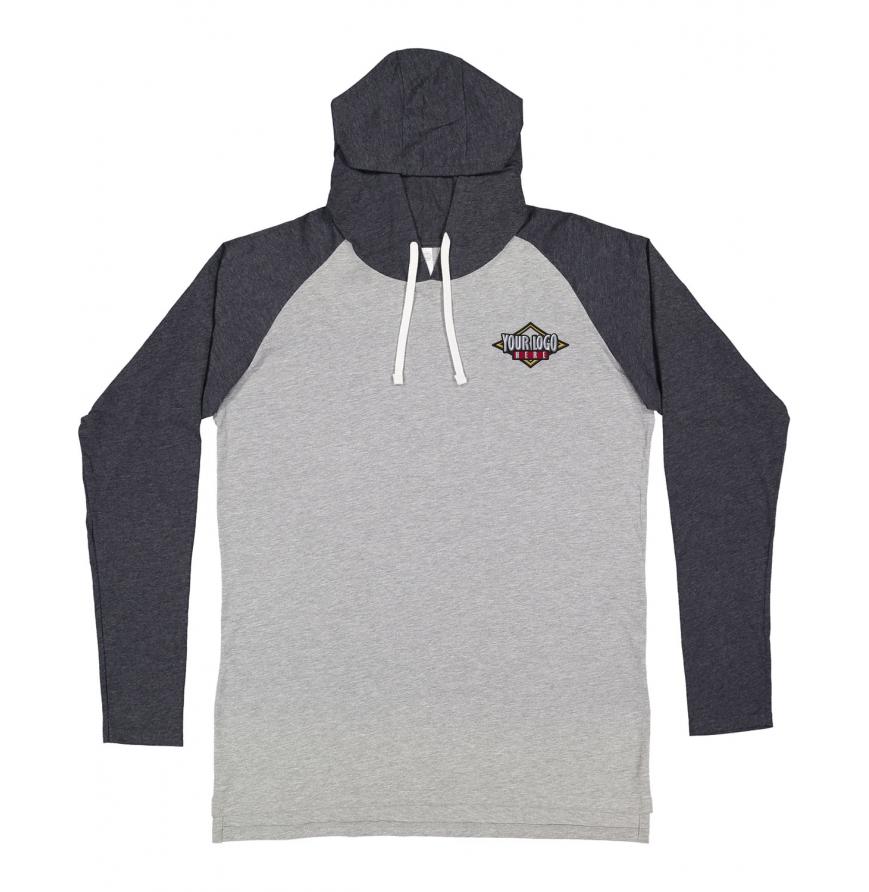 Broder 6917 - LAT Mens Hooded Raglan Long Sleeve Fine Jersey T-Shirt