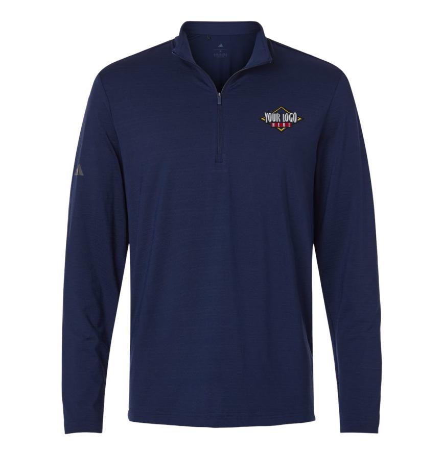 Mens Textured Stripe Quarter-Zip Pullover