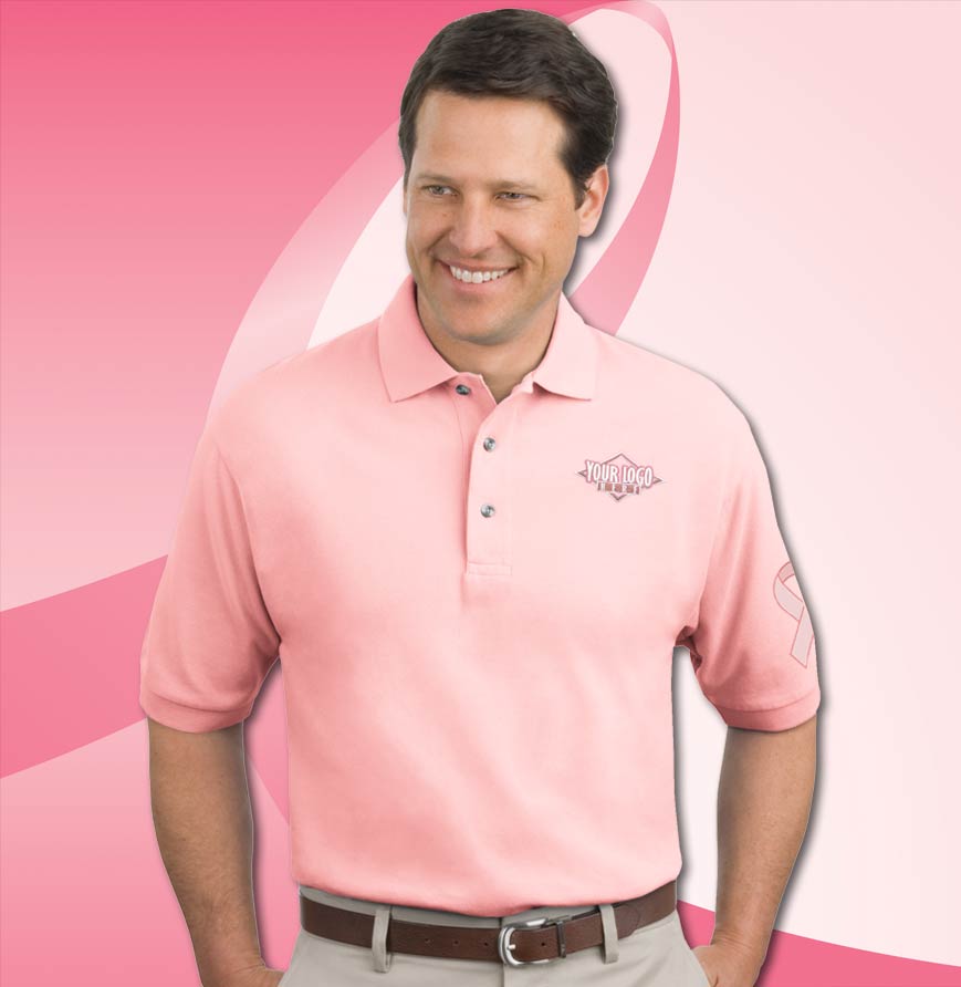 Pink Men's Pique Knit Polo