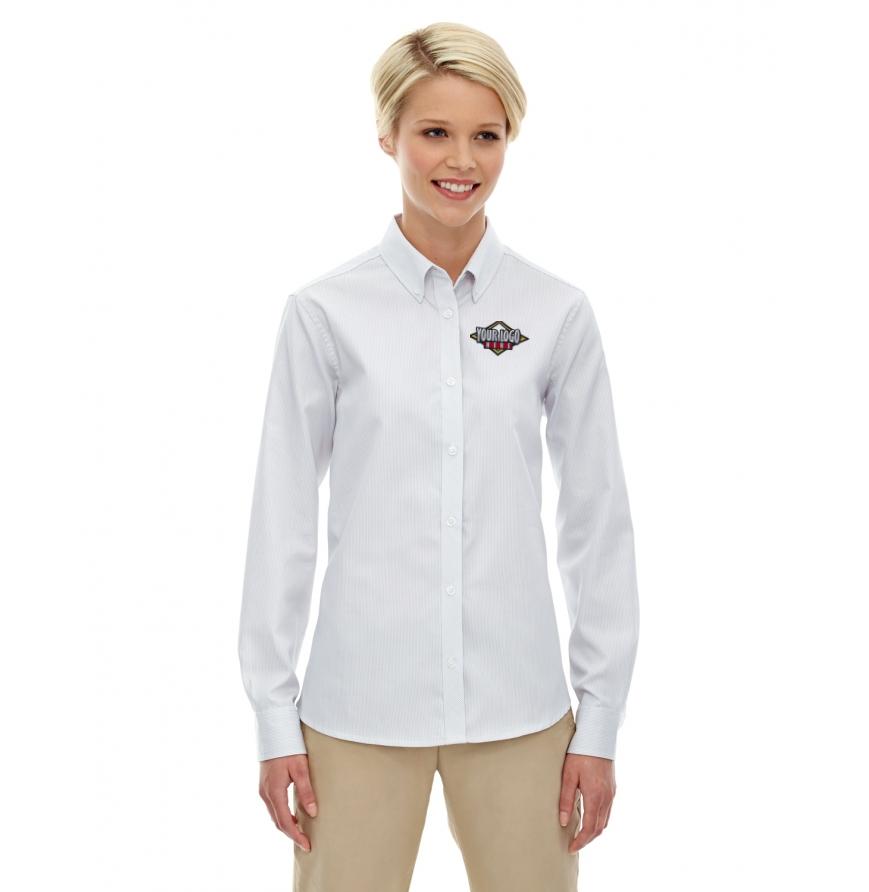 North End 77041 - Ladies Establish Wrinkle-Resistant Cotton Blend Dobby Stripe Shirt