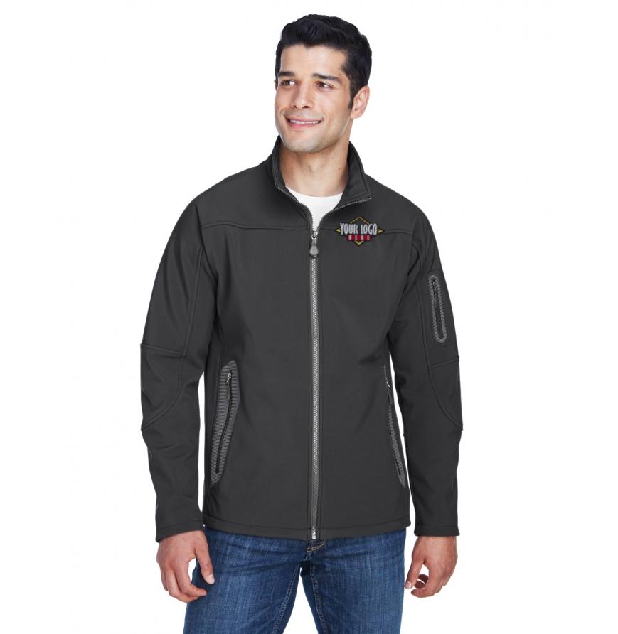 North End 88138 - Mens Three-Layer Fleece Bonded Soft Shell Technical Jacket