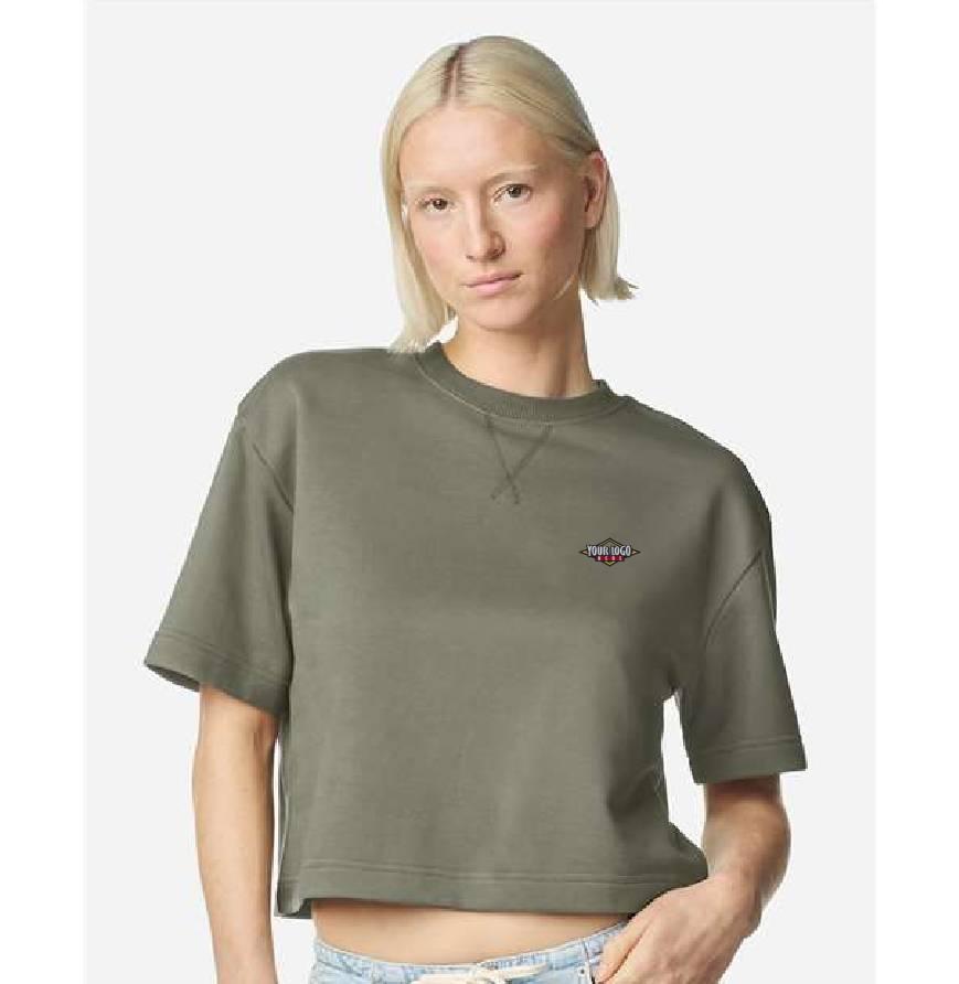 Womens French Terry Mid-Length Boxy Top