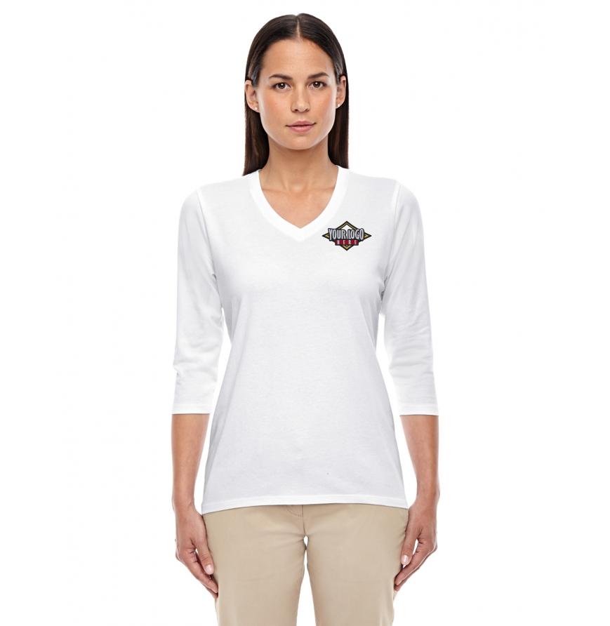 Devon  Jones Ladies Perfect Fit Bracelet-Length V-Neck Top