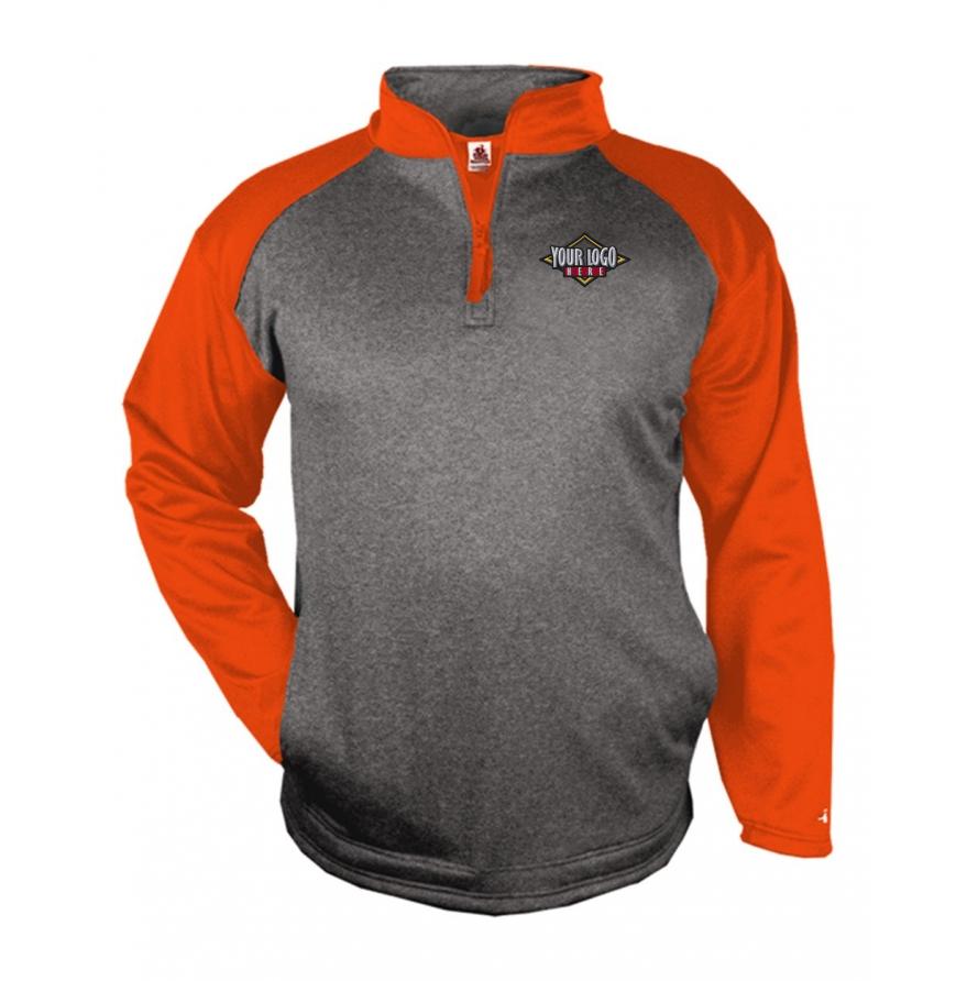 Badger Sport Pro Heather Performance Fleece Quarter-Zip Pullover